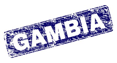 Yuvarlatılmış dikdörtgen damga çizilmiş Gambiya çerçeveli