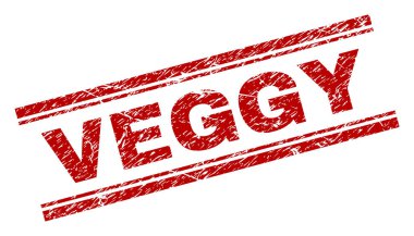 Dokulu Veggy damga mühür çizik