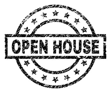 Dokulu açık ev damga mühür çizik