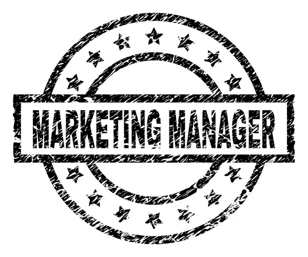 Streszczenie teksturowanej plombie Marketing Manager — Wektor stockowy