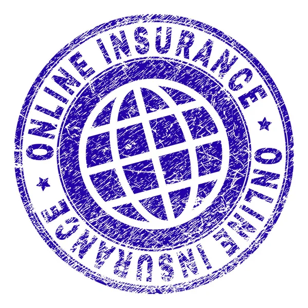 Grunge Textured ONLINE INSURANCE Stamp Seal — Stock Vector