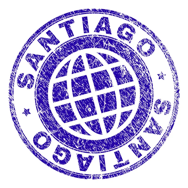 Sceau SANTIAGO texturé rayé — Image vectorielle