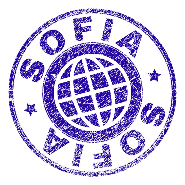 Грандж текстурований SOFIA Штамп Seal — стоковий вектор