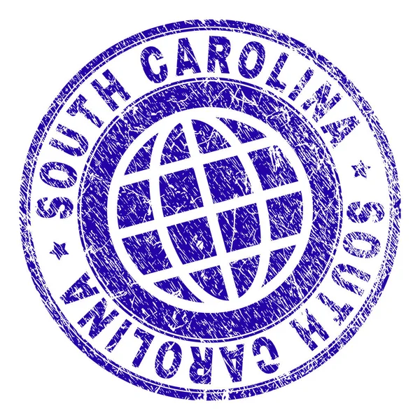 Repad texturerat South Carolina stämpelplatta — Stock vektor