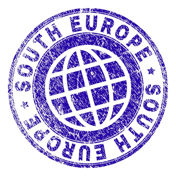 Scratched Textured SOUTH EUROPE Stamp Seal — Stock Vector