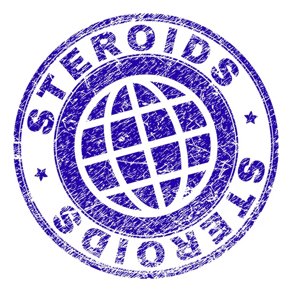 Sceau STEROIDS texturé rayé — Image vectorielle