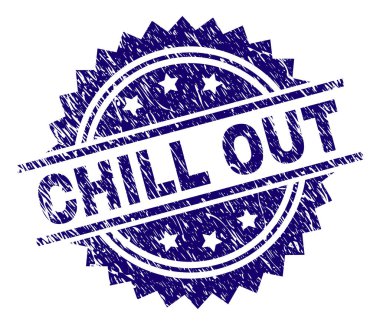 Çizik dokulu Chill Out damga mühür