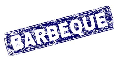 Yuvarlatılmış dikdörtgen damga çizilmiş Barbekü çerçeveli