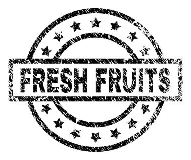 Grunge taze meyve damga mühür dokulu