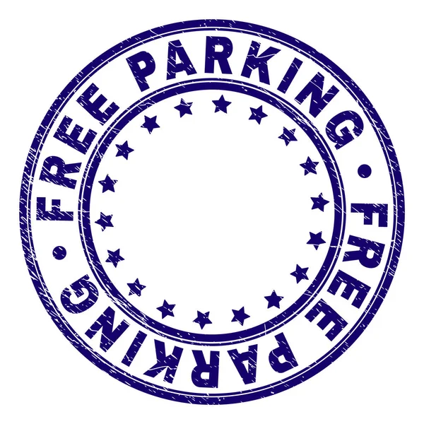 Selo de carimbo redondo de estacionamento livre texturizado riscado — Vetor de Stock
