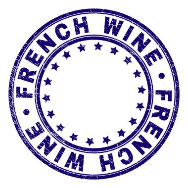 Yuvarlak damga mühür çizilmiş dokulu Fransız şarap