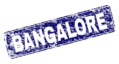 Yuvarlatılmış dikdörtgen damga çizilmiş Bangalore çerçeveli