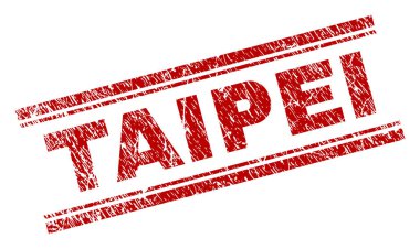 Dokulu Taipei damga mühür çizik
