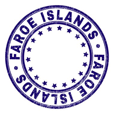 Dokulu Faroe Adaları damga mühür yuvarlak çizik