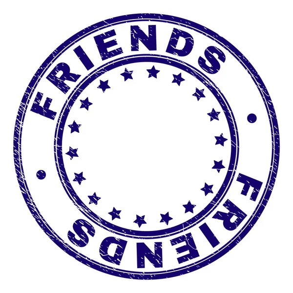 Sello de sello redondo Scratched Textured FRIENDS — Archivo Imágenes Vectoriales