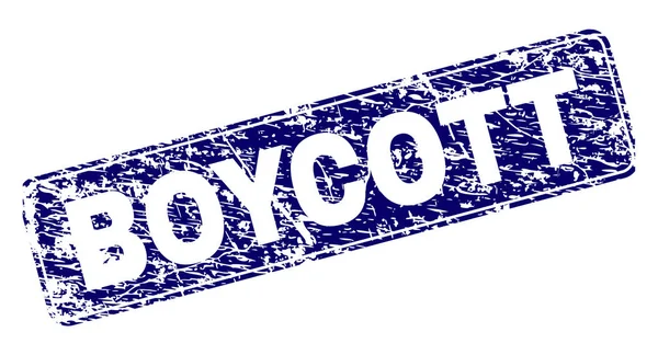 Grunge bojkott keretes bélyegző lekerekített téglalap — Stock Vector