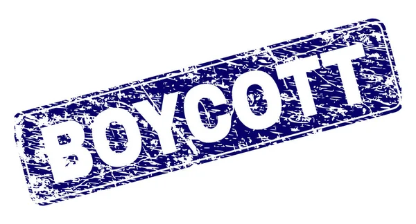 Grunge BOYCOTT Timbre rectangulaire arrondi encadré — Image vectorielle