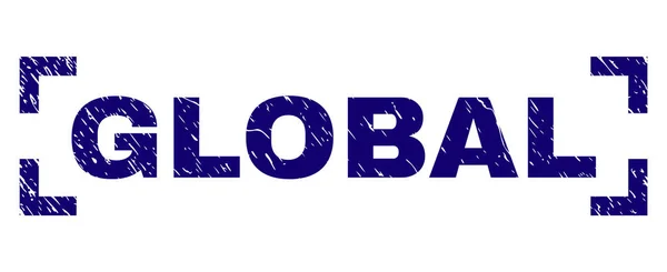 Sello de sello GLOBAL texturizado Grunge entre esquinas — Vector de stock