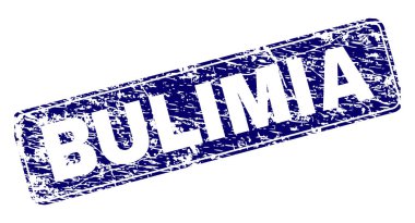 Yuvarlatılmış dikdörtgen damga grunge Bulimia çerçeveli