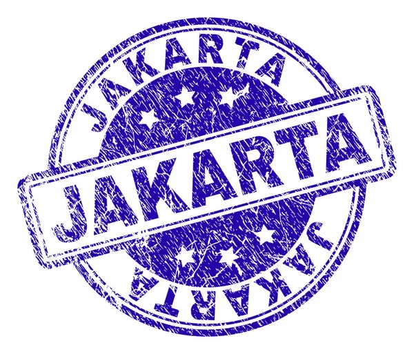Selo de carimbo JAKARTA texturizado riscado — Vetor de Stock
