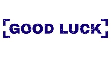 Köşeleri içine çizilmiş dokulu iyi şanslar damga mühür