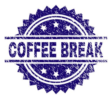 Kahve molası damga mühür grunge dokulu