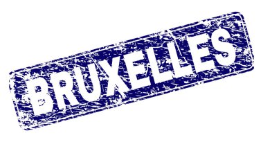 Yuvarlatılmış dikdörtgen damga çizilmiş Bruxelles çerçeveli