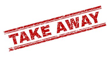 Dokulu Take Away damga mühür çizik