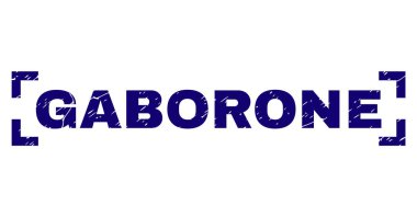 Dokulu Gaborone damga mühür köşeleri içinde çizik