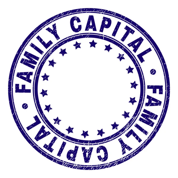 Grunge Textured FAMILY CAPITAL รอบตราประทับ — ภาพเวกเตอร์สต็อก