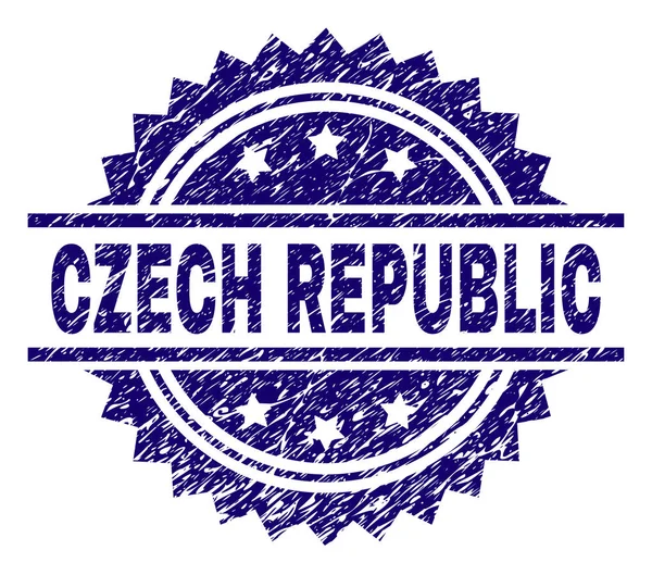 Zerkratzte texturierte tschechische Republik Stempel Siegel — Stockvektor