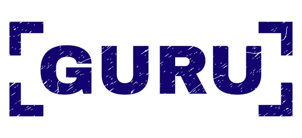 Grunge texturizado sello de GURU entre las esquinas — Archivo Imágenes Vectoriales