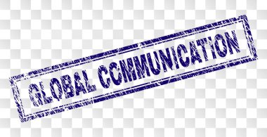 Grunge küresel iletişim dikdörtgen damgası