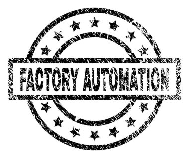 Grunge fabrika otomasyon damga mühür dokulu