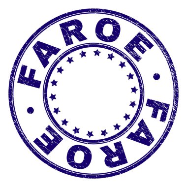 Dokulu Faroe yuvarlak damga mühür çizik