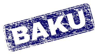 Yuvarlatılmış dikdörtgen damga çizilmiş Bakü çerçeveli