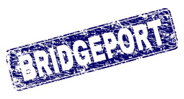 Yuvarlatılmış dikdörtgen damga grunge Bridgeport çerçeveli