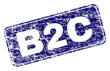 Yuvarlatılmış dikdörtgen damga grunge B2c çerçeveli