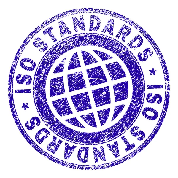 Grunge Textured ISO STANDARDS Stamp Seal — Stock Vector