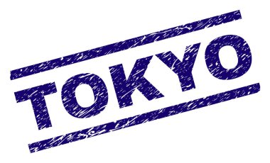 Dokulu Tokyo damga mühür çizik