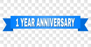 1 yıl yıldönümü başlıklı mavi bant