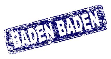 Yuvarlatılmış dikdörtgen damga çizilmiş Baden Baden çerçeveli