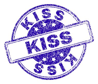 Grunge öpücük damga mühür dokulu