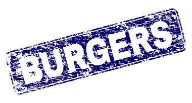 Yuvarlatılmış dikdörtgen damga grunge Burger çerçeveli