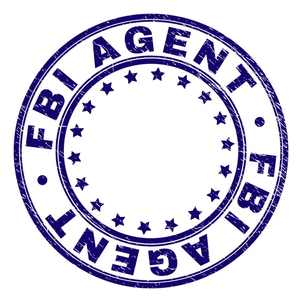 Selo de carimbo redondo texturizado arranhado do FBI AGENT —  Vetores de Stock