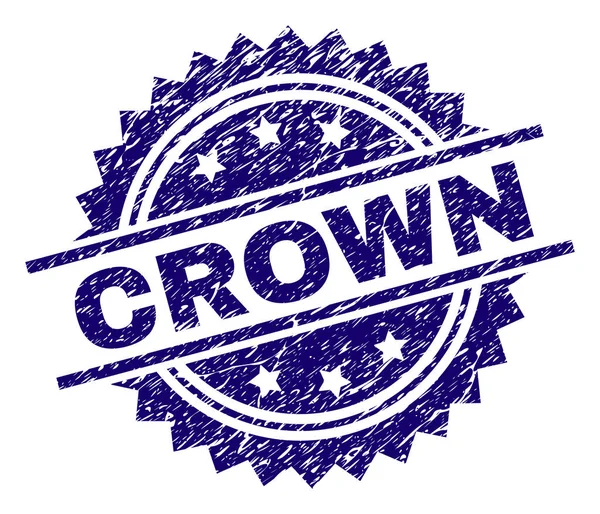 Selo de carimbo CROWN texturizado riscado — Vetor de Stock