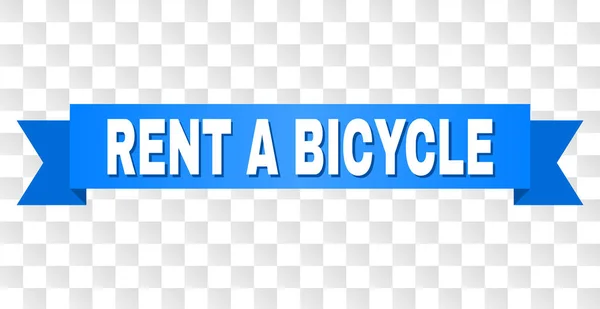 Rent Bicycle Text Ribbon Designed White Caption Blue Tape Vector — Stock Vector