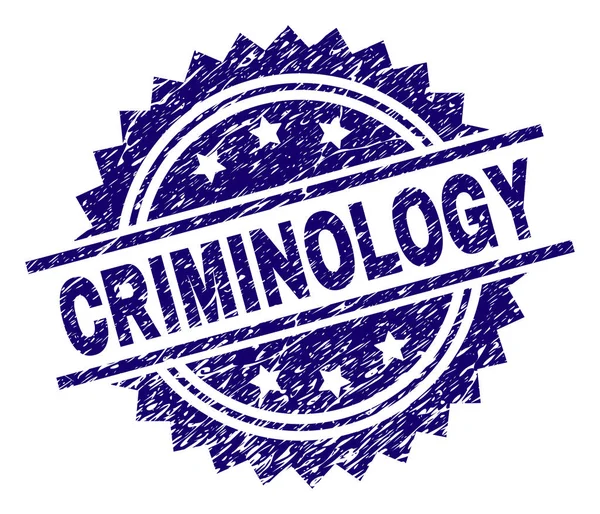 Gekrast getextureerde criminologie stempel-zegel — Stockvector