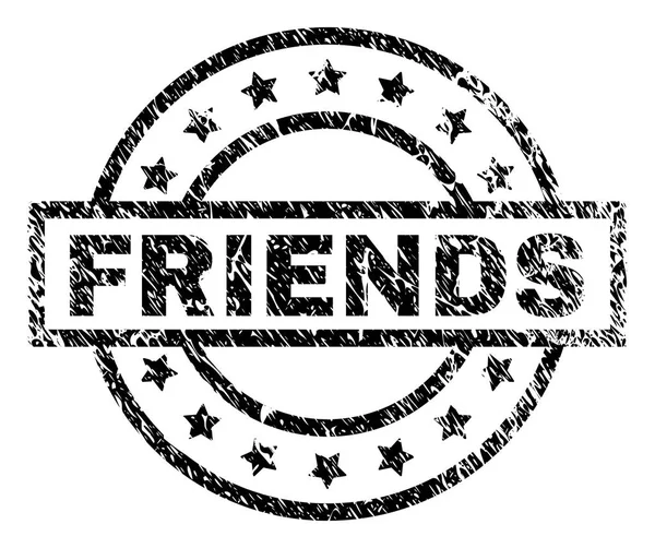 Grunge υφής σφραγίδα με τους φίλους — Διανυσματικό Αρχείο