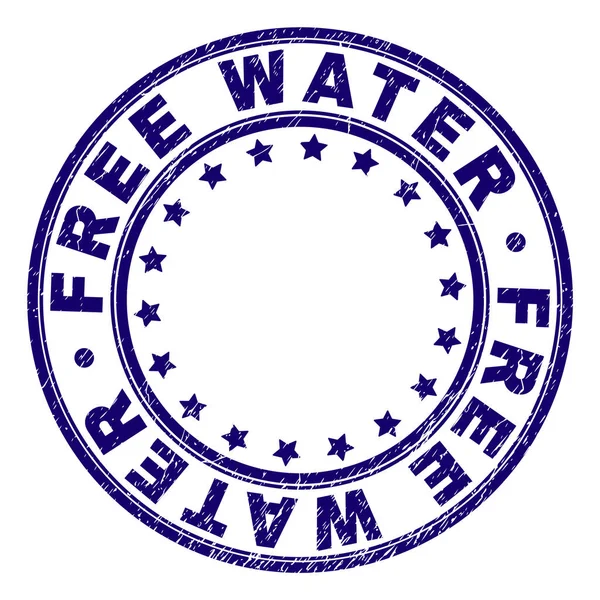 Grunge Textured FREE WATER Round Stamp Seal — Stock Vector